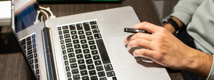 Close up photo of a laptop keyboard